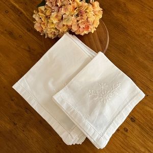 Ross-Simmons White Cotton Placemats and Napkins - 10 Pieces
